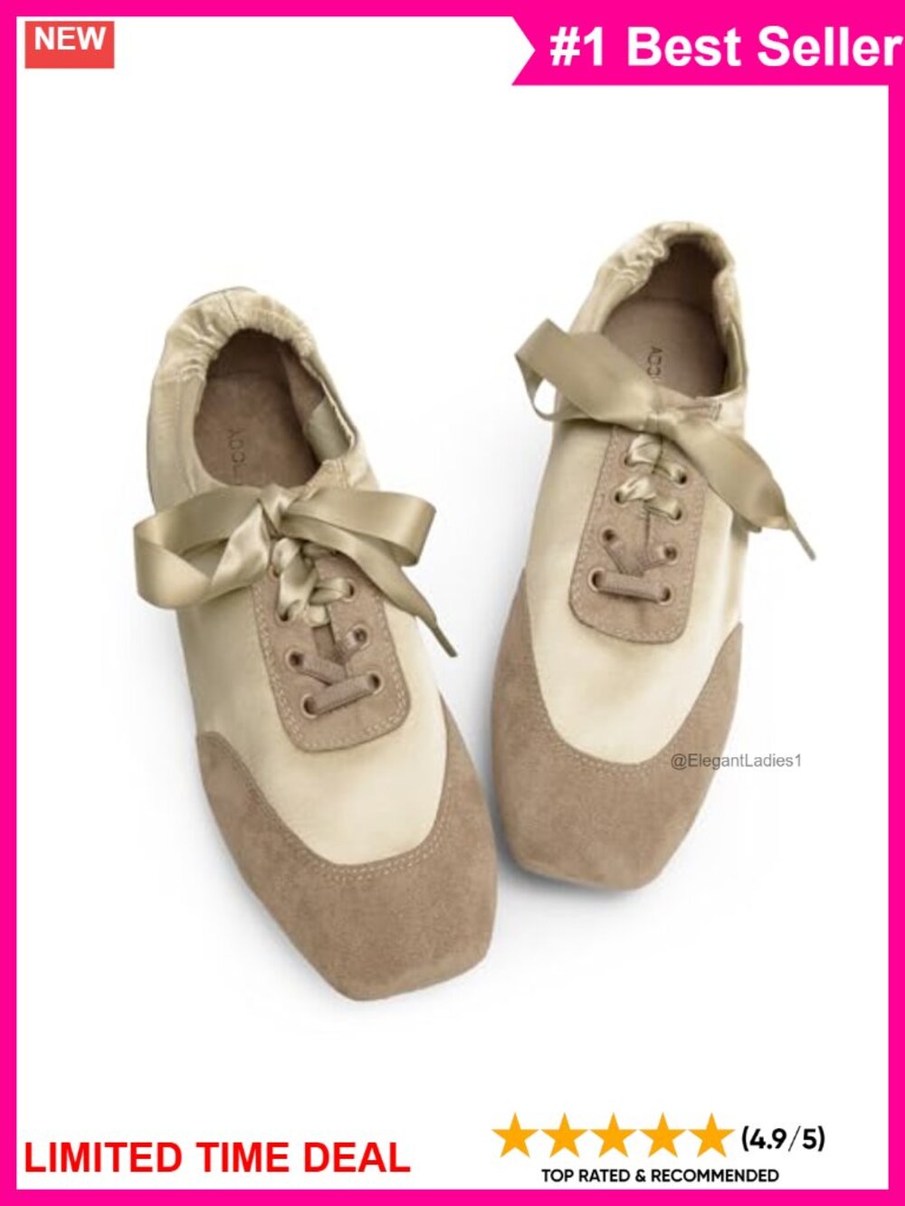 Satin Faux Suede Square Toe Lace Up Ballet Flats Sneakers